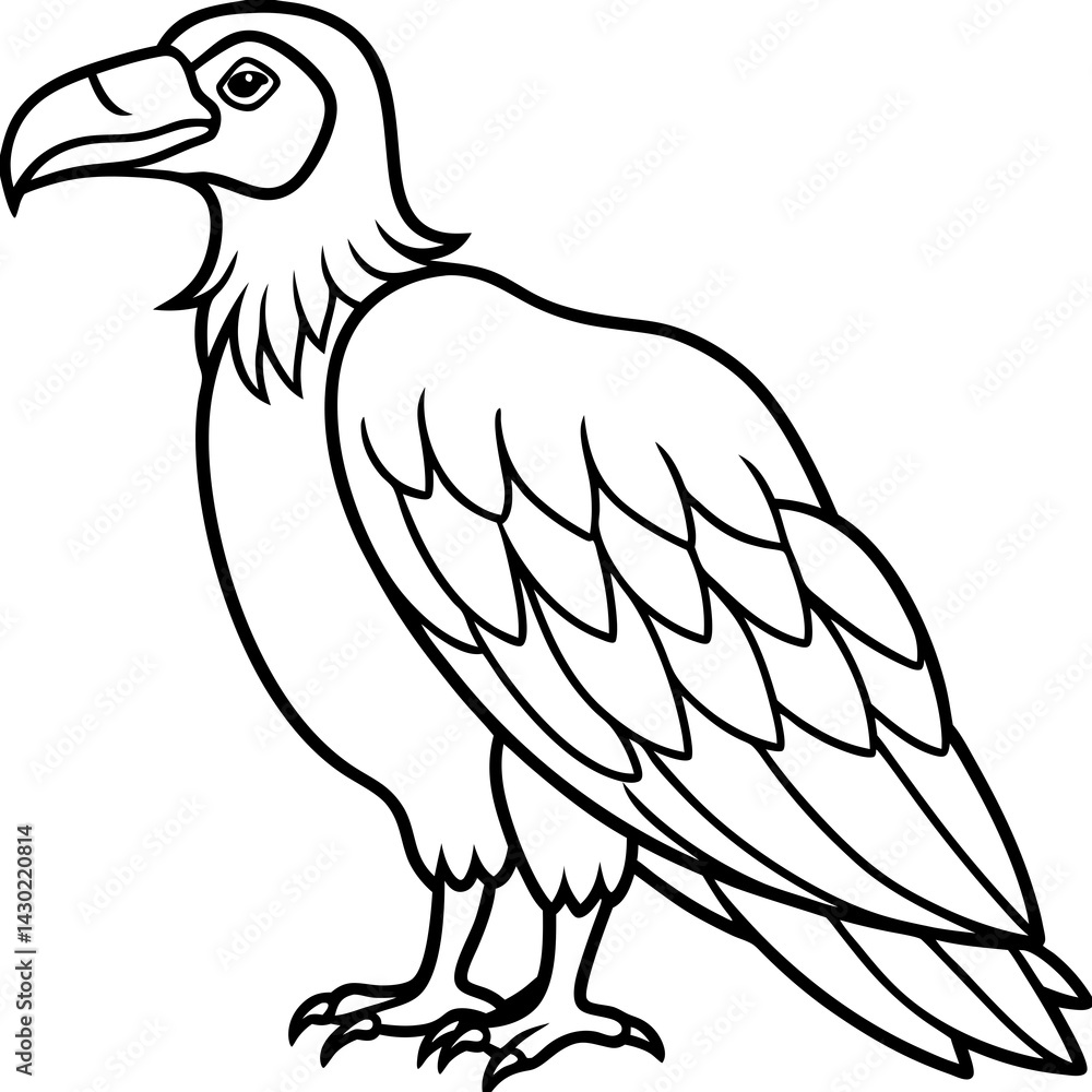 Obraz premium Condor in a Single Line Vector Art