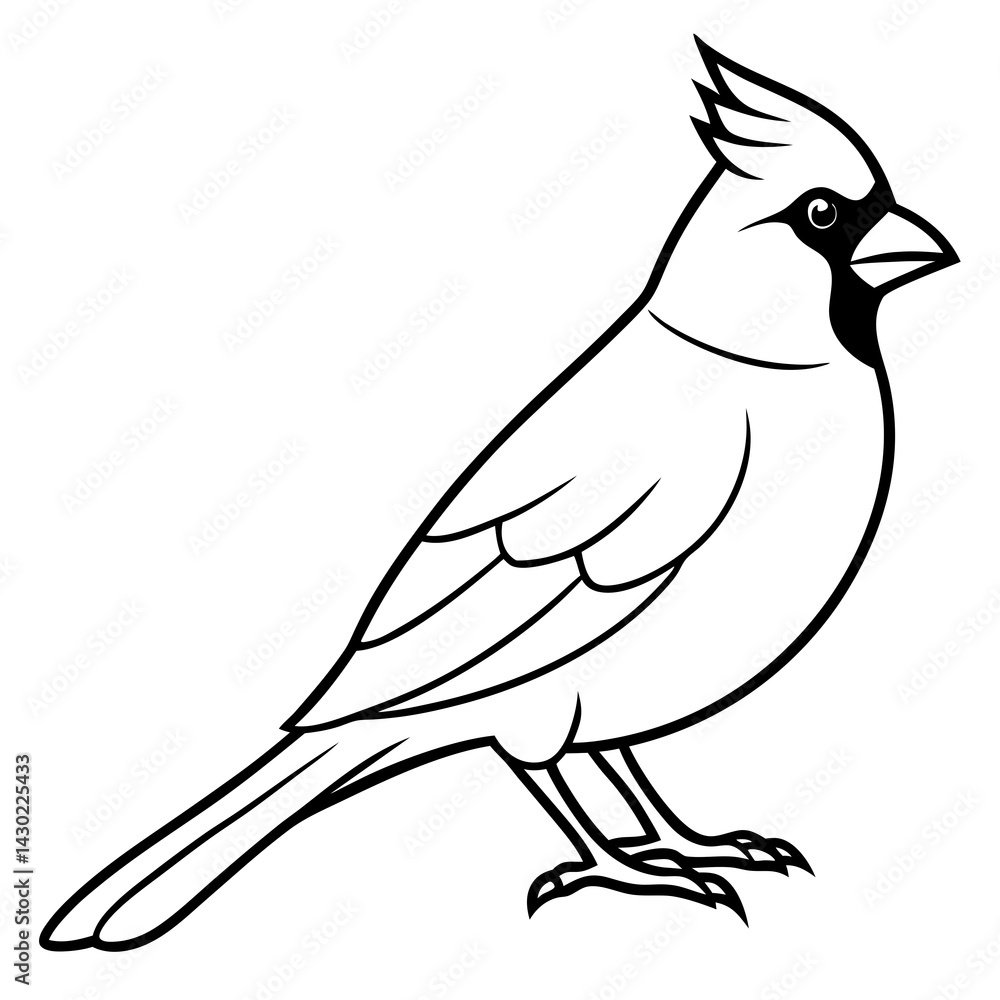 Obraz premium Elegant Cardinal Outline Vector Design