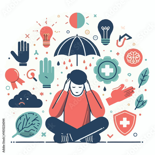 mind, psychology, brain, mental, health, awareness, world, concept, day, green, stress, mental health, medical, background, symbol, depression, therapy, medicine, design, support, disease, disorder, h