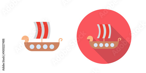 Viking Ship Vector Icon