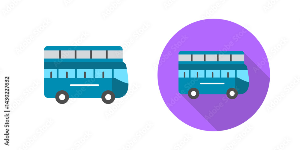 Double Bus Vector Icon Double Bus Vector Icon