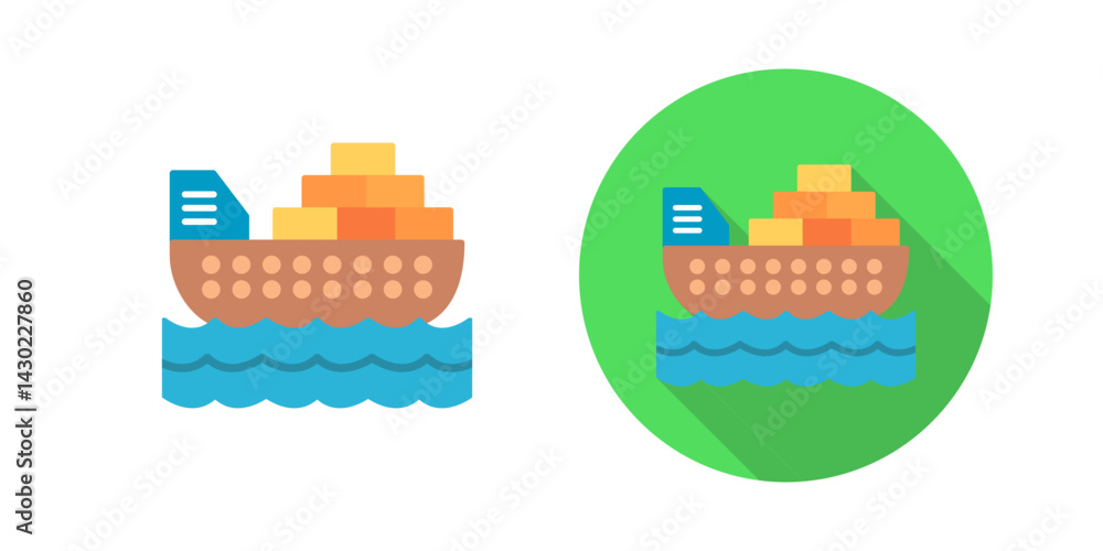 Obraz premium Cargo Ship Vector Icon