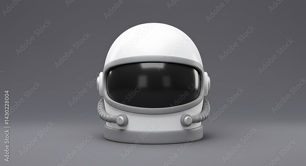 Fototapeta premium Astronaut Helmet with Dark Visor on Gray Background
