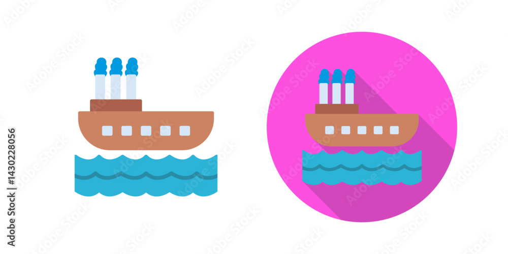 Obraz premium Steamboat Vector Icon