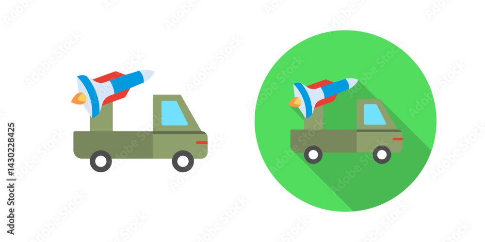 Fototapeta premium Missile Truck Vector Icon