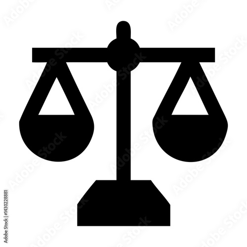scale icon or balance symbol vector on transparent background | justice scale silhouette