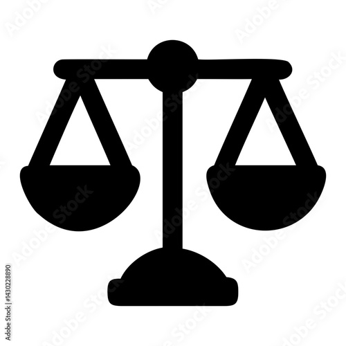 scale icon or balance symbol vector on transparent background | justice scale silhouette