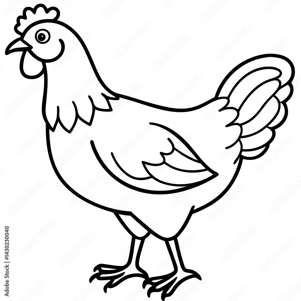 Obraz premium Clean Chicken Line Art Design