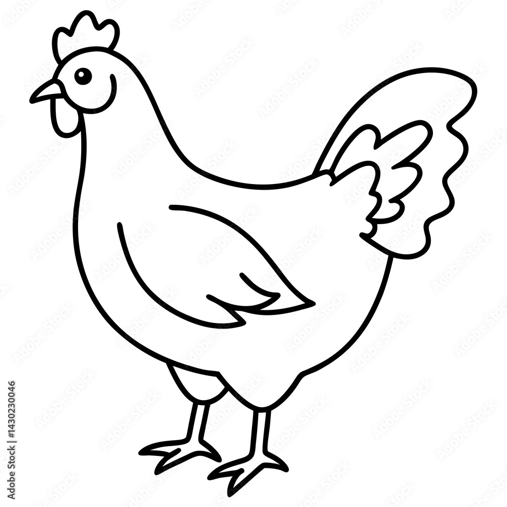Clean Chicken Line Art Design Clean Chicken Line Art Design