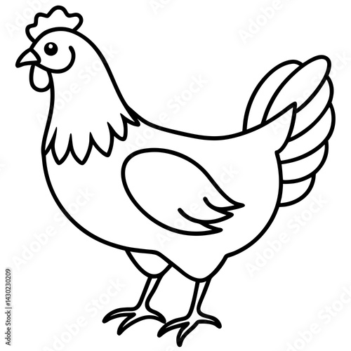 Clean Chicken Line Art Design