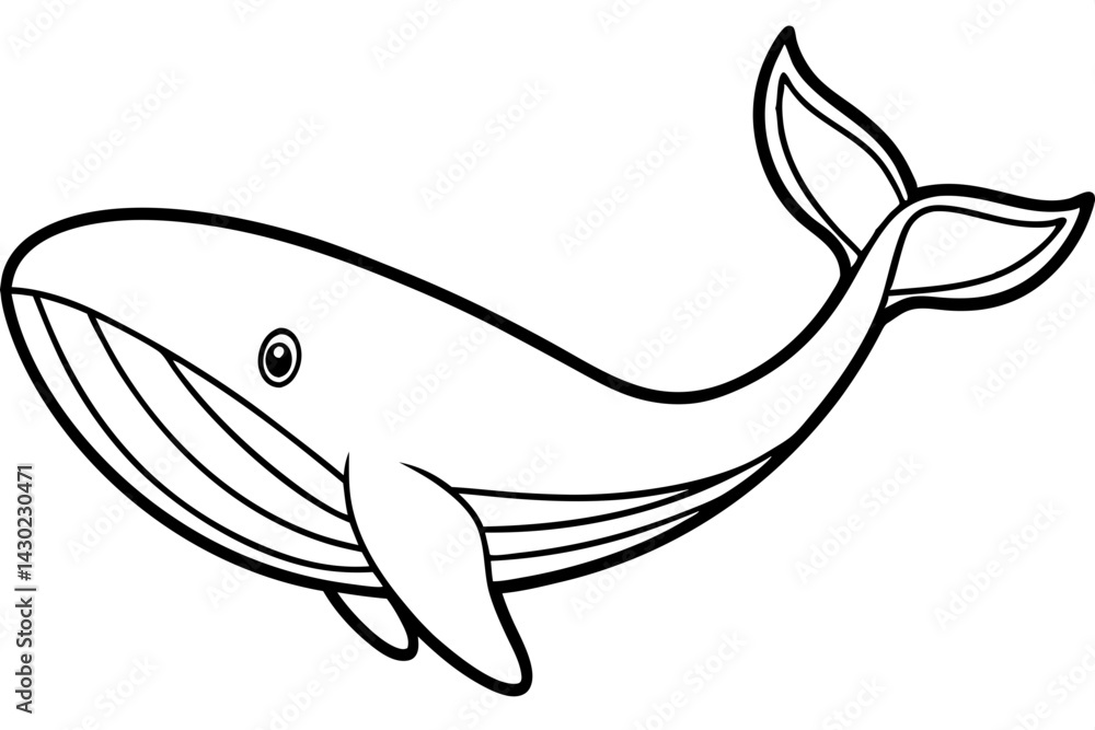 Naklejka premium Modern Whale Art Vector