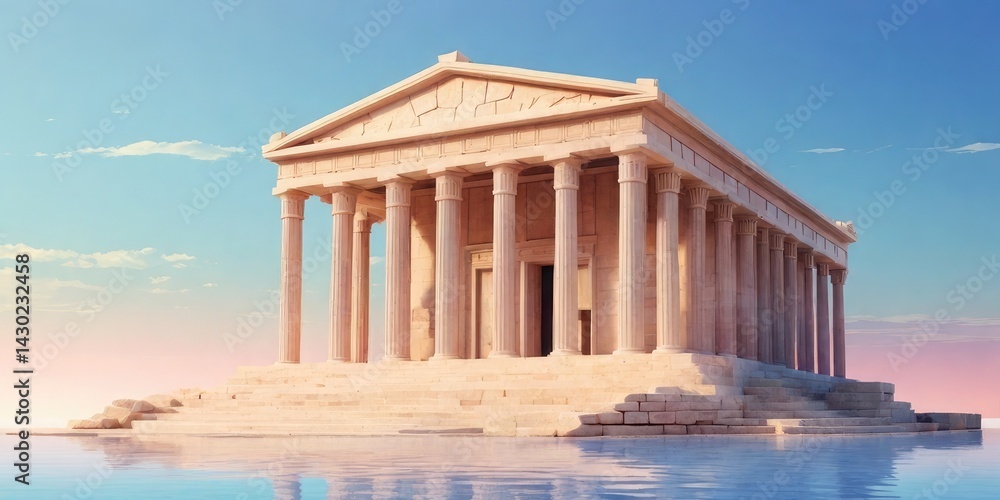 Obraz premium soft-cool gradient ancient greece architecture