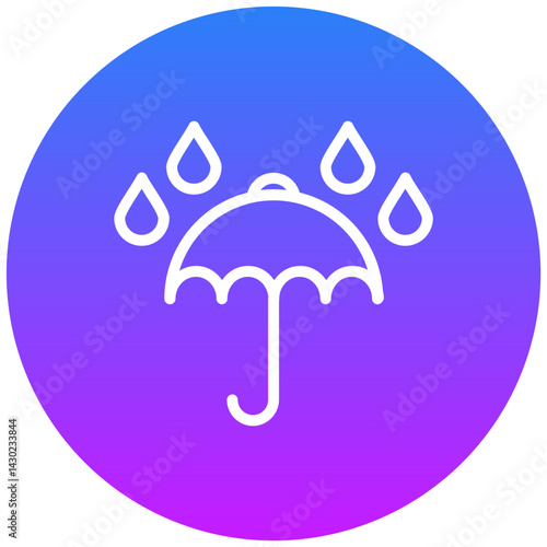 Umbrella with Rain Drops Vector Icon