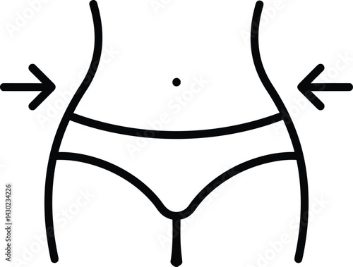 Health & Exercise Vector Icon Weight Loss, Fitness, Slim Body, Workout, Silhouette