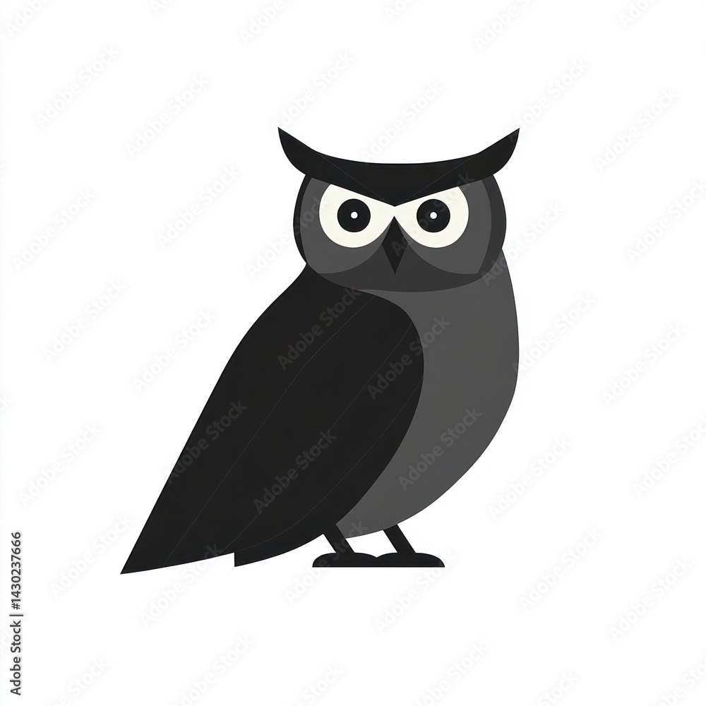 Cute cartoon owl on a plain background, perfect for children's books or educational materials Cute cartoon owl on a plain background, perfect for children's books or educational materials