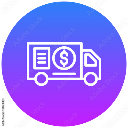 Cash Transfer Vehicle Vector Icon