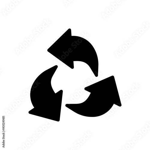 Circular arrow loop icon for recycling symbols, process flow diagrams, sustainability graphics, and continuous improvement visuals
