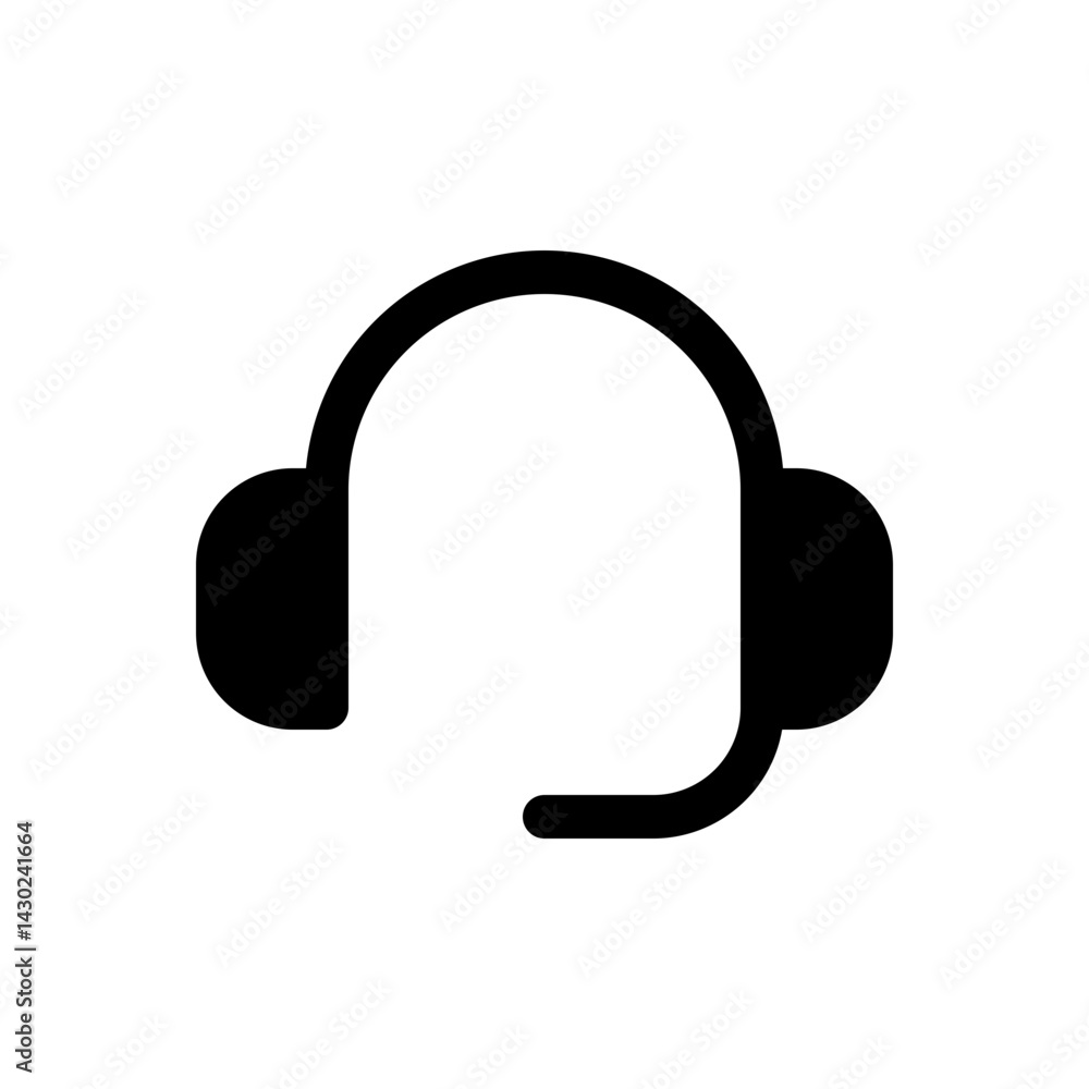 headset glyph vector flat icon
headset glyph vector flat icon