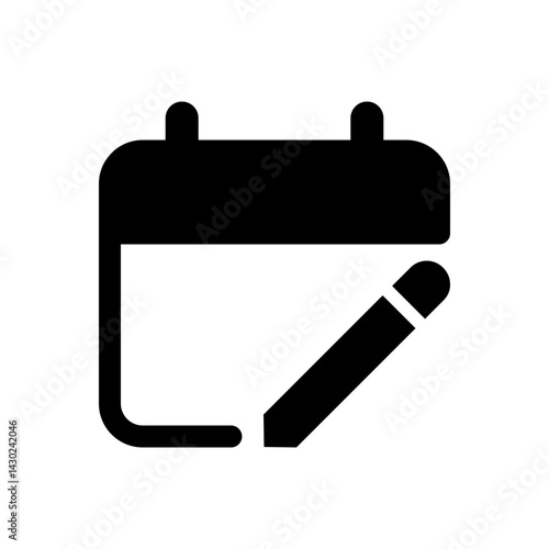Schedule icon. calendar with pencil vector SVG