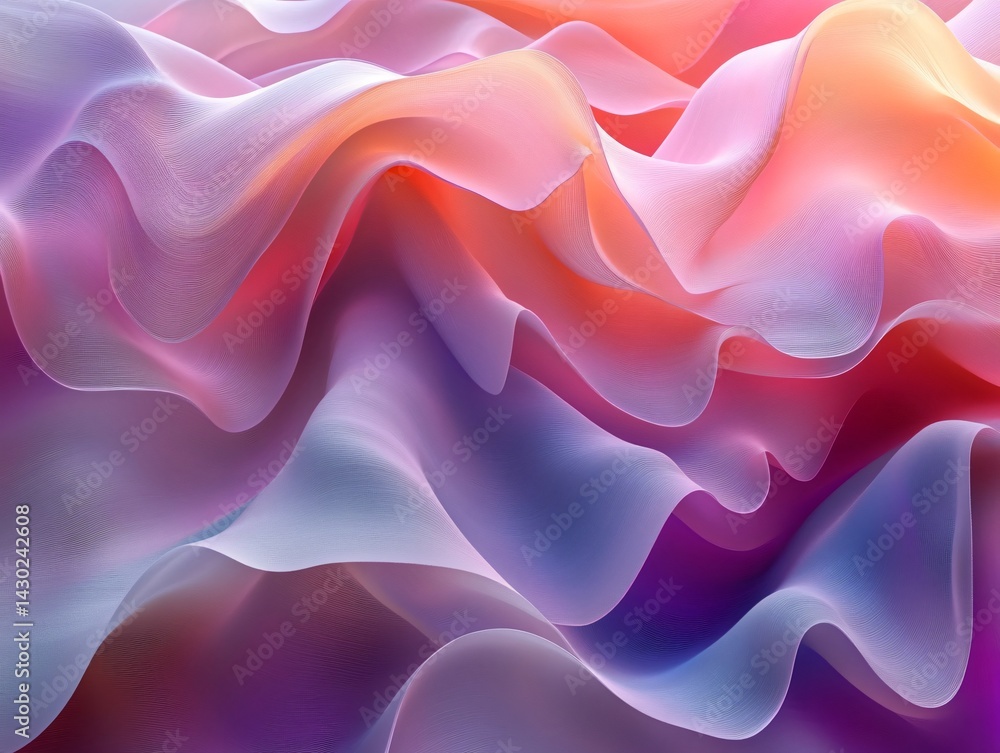 Obraz premium Abstract Flowing Waves of Color: A mesmerizing abstract art piece showcasing fluid, flowing waves of vibrant color and smooth shapes in a dynamic composition