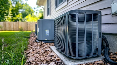 HVAC motor and ducts exposed for maintenance digital