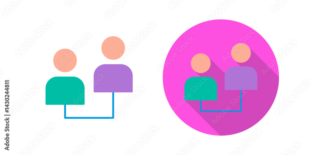 Connected Profiles Vector Icon Connected Profiles Vector Icon