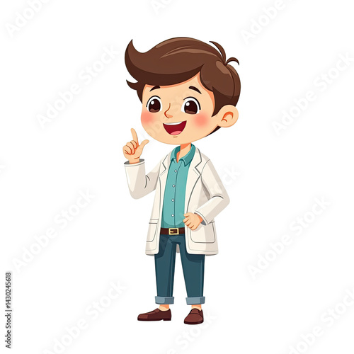 Smart Boy Doctor Cartoon Illustration - Child illustrations