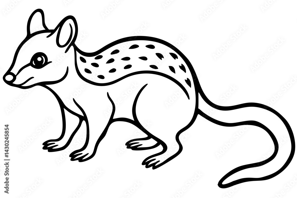 Fototapeta premium Quoll Outline Vector