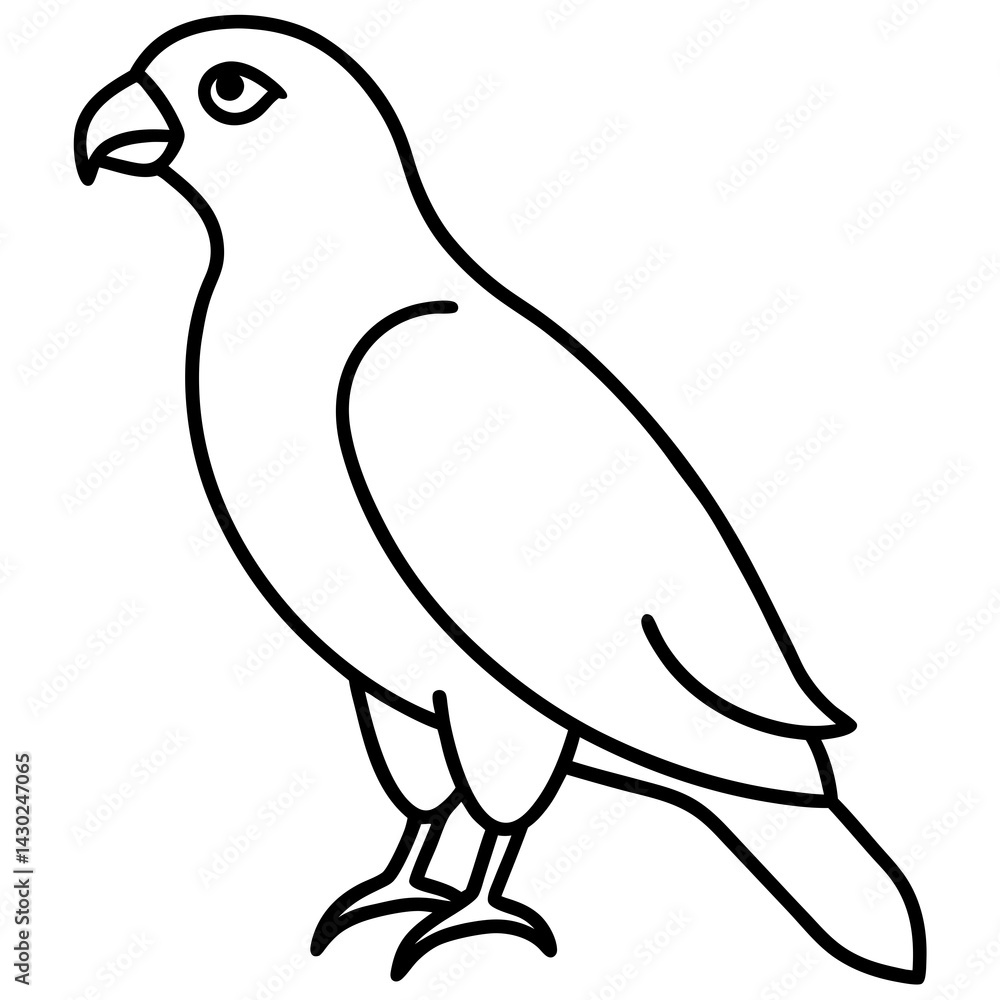 Obraz premium Elegant Hawk Silhouette in Line Art