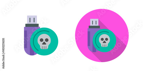 Infected Usb Drive Vector Icon