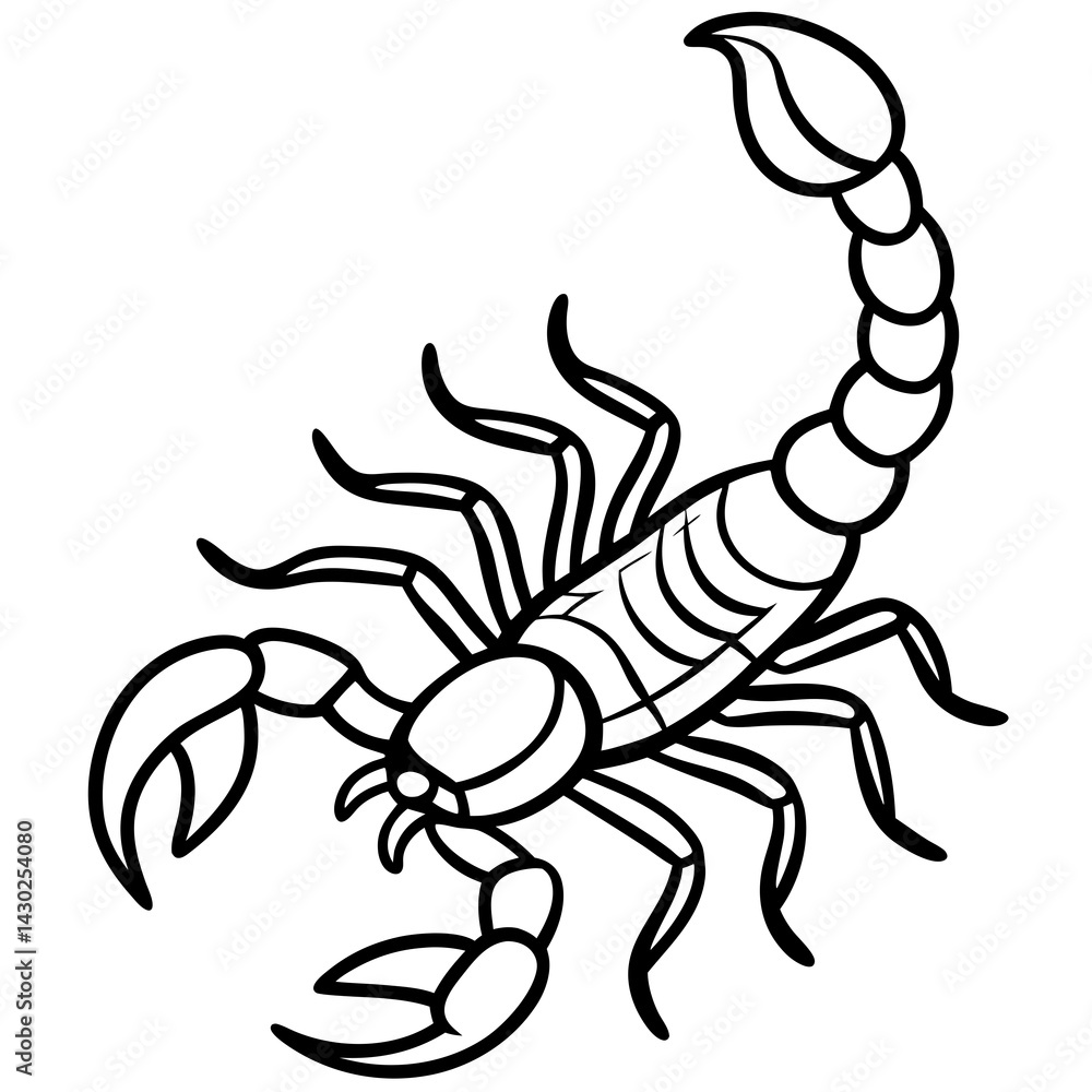 Obraz premium Elegant Scorpion Line Drawing