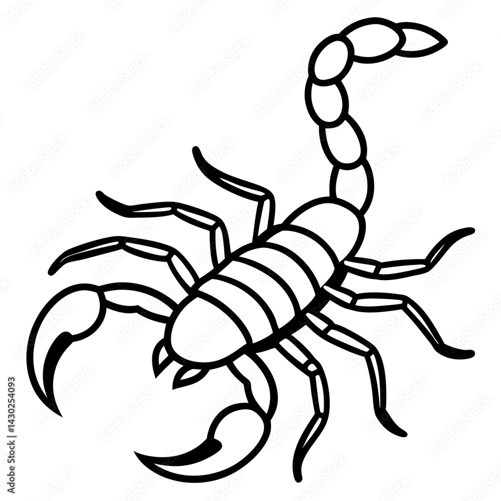 Fototapeta premium Elegant Scorpion Line Drawing