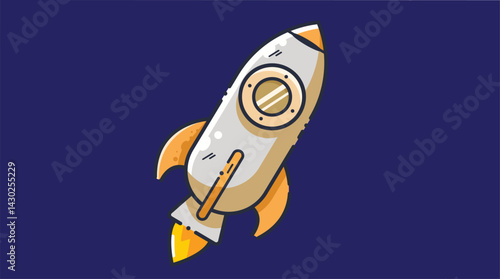 rocket launch captured against a solid background, showcasing the power and motion of liftoff