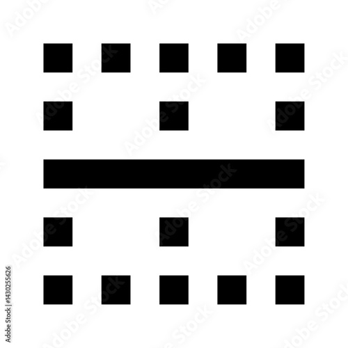 Black squares arranged in a grid pattern separated by a horizontal bar on a white background image view