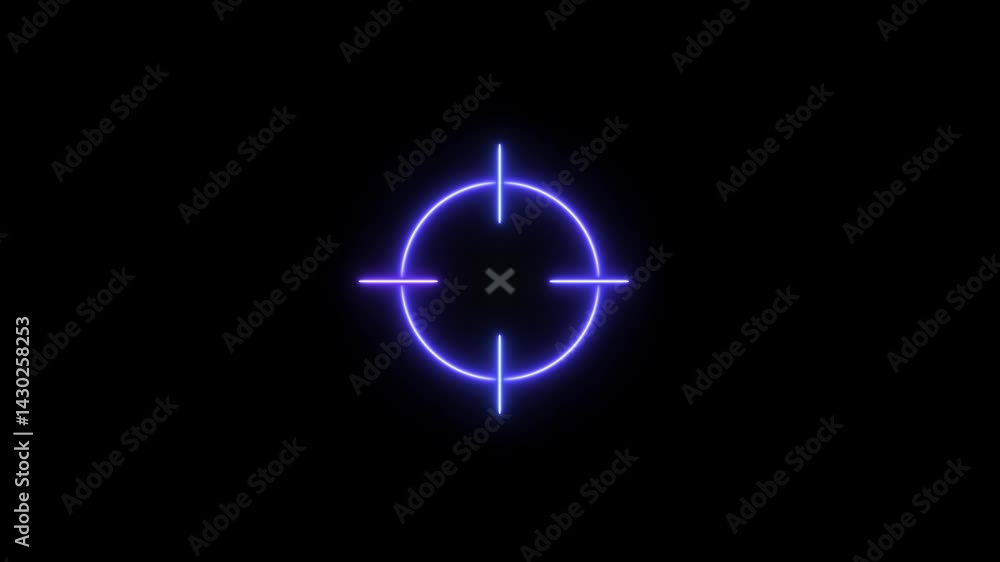 Technology radar display with target in sight in center icon animation. Target, focus, indicate icon. sniper gun goal target symbol icon. Technology radar display with target in sight in center icon animation. Target, focus, indicate icon. sniper gun goal target symbol icon.
