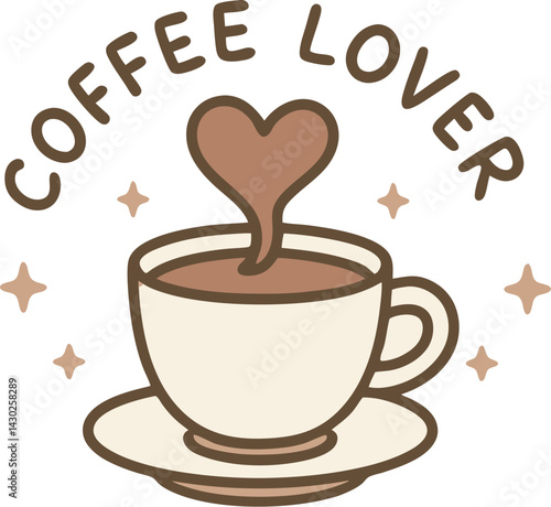 Coffee Lover Heart Steaming Cup