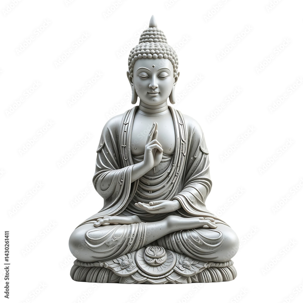Obraz premium statue of buddha isolated on transparent background