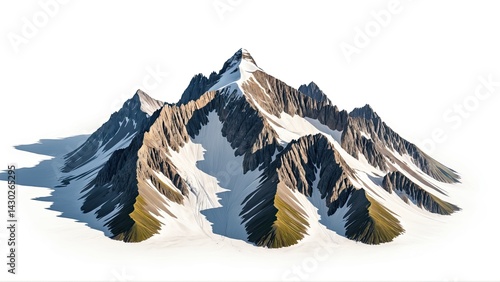 Majestic Snow Covered Peaks of Rugged Mountain Range