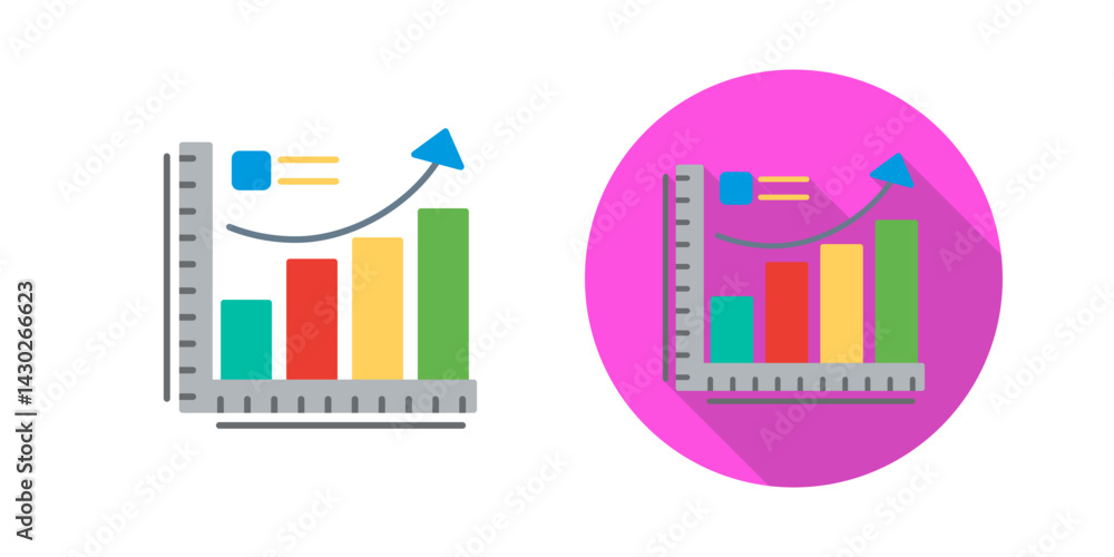 Fototapeta premium Growth Chart Vector Icon