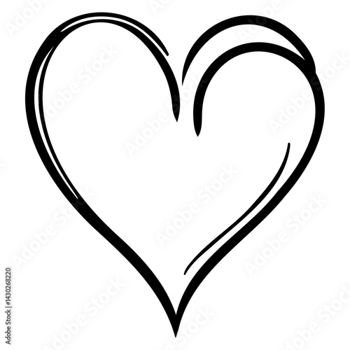 Whimsical Heart Shape Sketch: A Symbol of Affection and Simple Expression