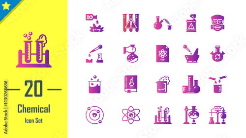 Design Illustration graphic of Chemical icon with gradient style. Suitable for UI, mobile design, web design, etc.