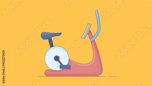 Illustration of a stationary electric bike used for indoor exercise