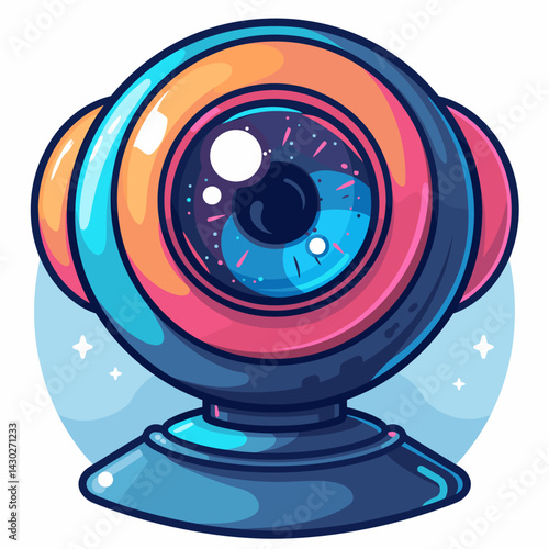 Webcam icon. Cartoon illustration of webcam vector icon for web design