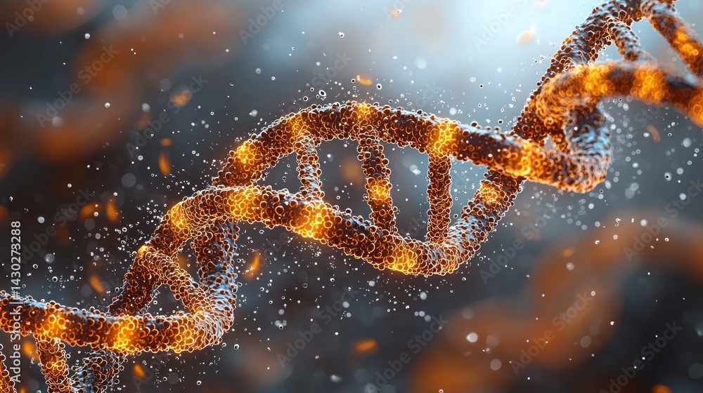 Glowing DNA Helix: A Microscopic Marvel of Life's Code Glowing DNA Helix: A Microscopic Marvel of Life's Code