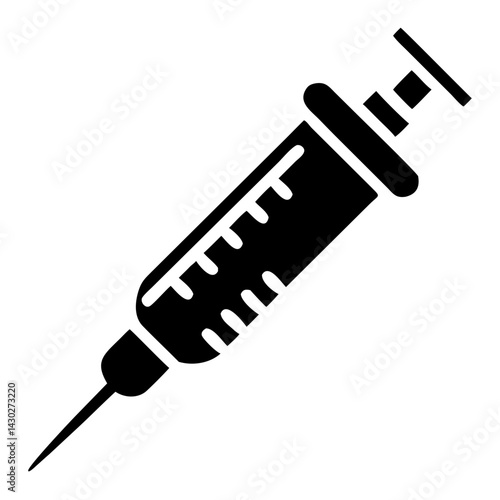 Immunization Syringe Icon Line Art Health & Medical Vector Illustration on Transparent Background PNG Image  