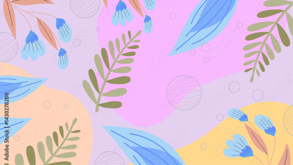 Summer Background With Colorful Tropical Flowers Summer Background With Colorful Tropical Flowers