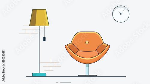 interior design featuring a cozy chair and a side light stand, creating a warm and inviting atmosphere