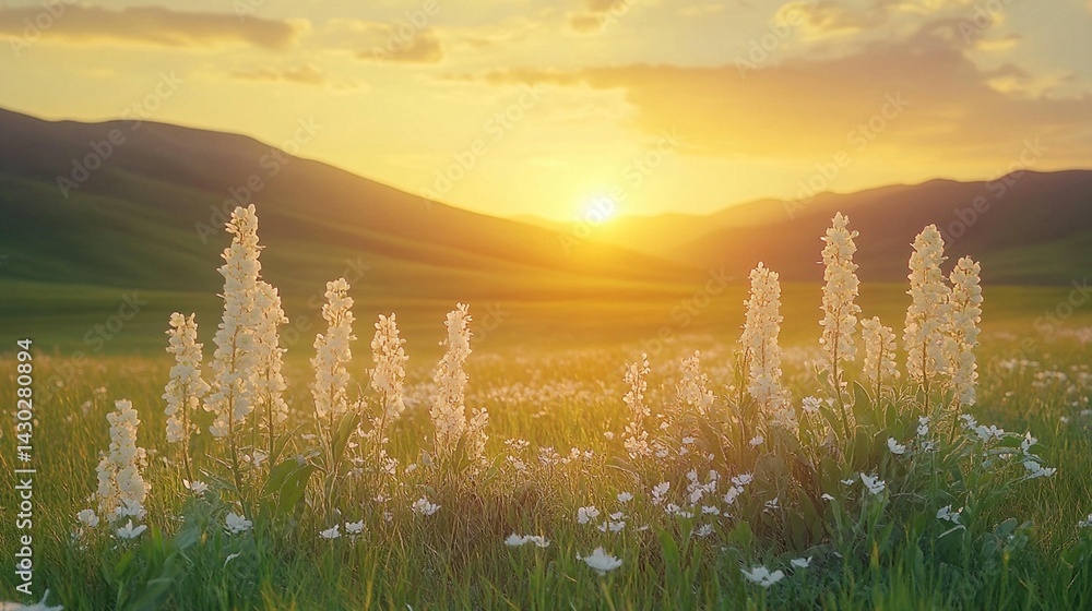 Sunset Meadow Flowers