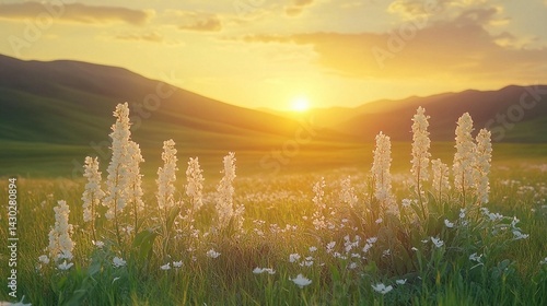 Sunset Meadow Flowers