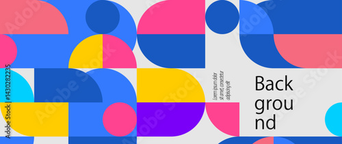 The abstract background with dense compositional colored geometry motifs creates a unique look. With a modern and minimalist pattern. For business card, presentation, brochure, banner, and wallpaper.